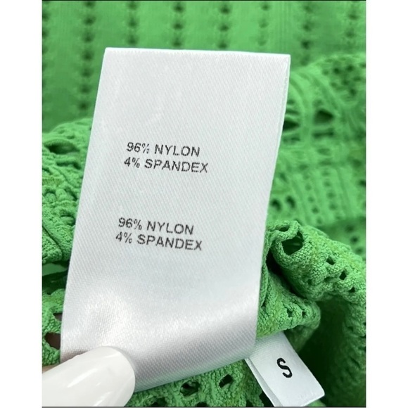 Doncaster Collection Womens Sz S Green Pointelle Top Stretch - Picture 6 of 6